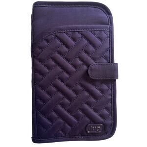 Lug Tandem Wallet Purple Live Laugh Love Edition RFID Protection 14 Card Slots
